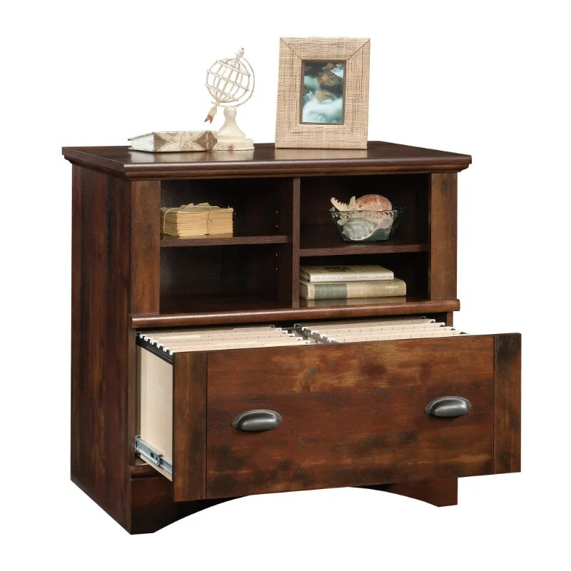 Harbor View lateral file cabinet with drawers and open cubbies